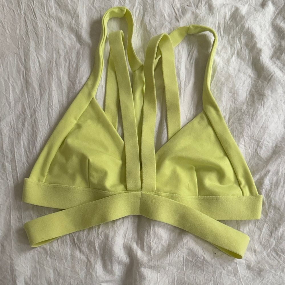 Alo Lemon Yellow Strappy Bralette